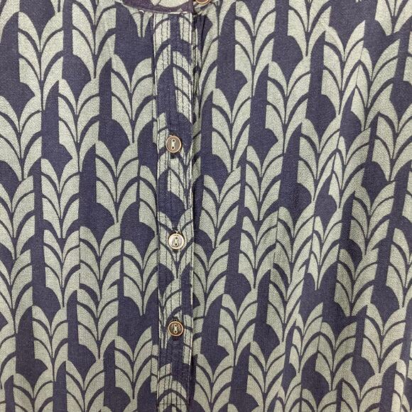 New WHITE STUFF Dress UK14/US10 Tunic Collarless Sleeveless Button Neck Bohemian - Picture 7 of 13